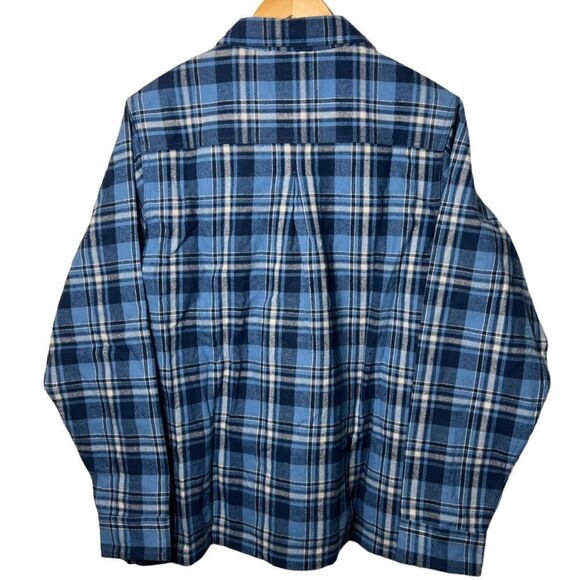 Women’s 2X Wolverine NWT Blue Flannel Button Up Top 🏷 w/hand pockets Bluebell - Picture 2 of 16